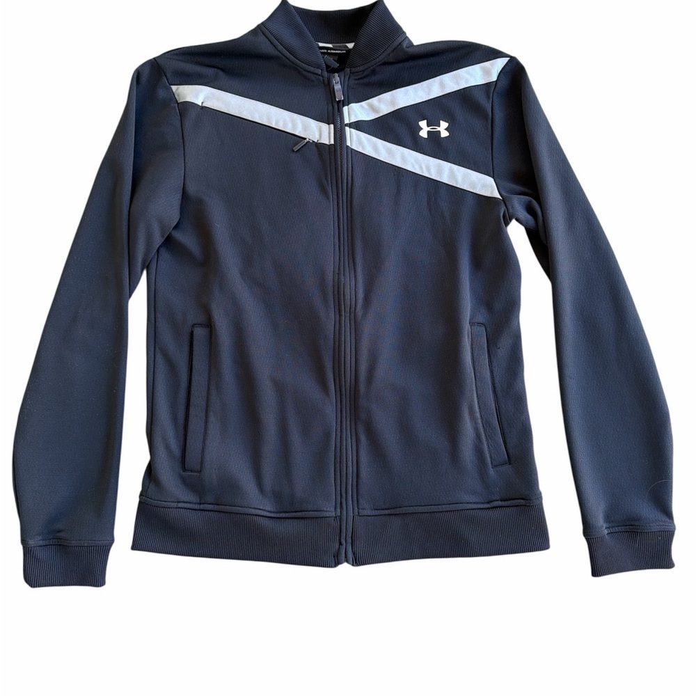 Under Armour Black Jacket with Silver Stripes